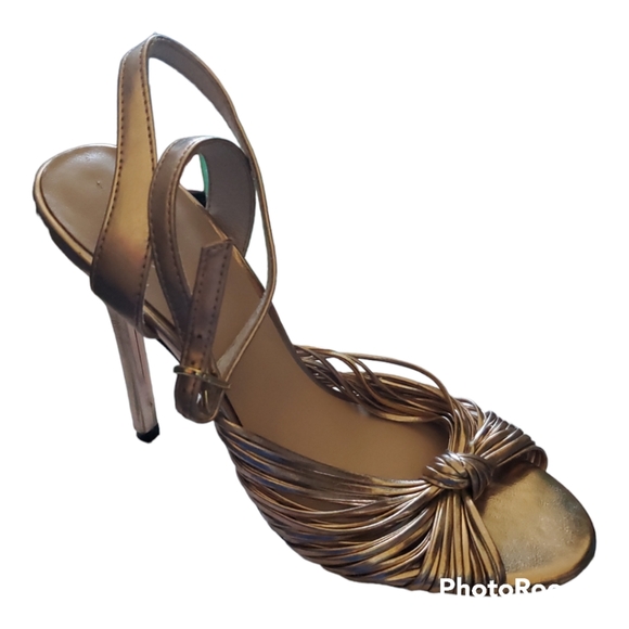 MARCIANO Guess Gold High Heel Sandals Shoes - Size 5 - Picture 3 of 5